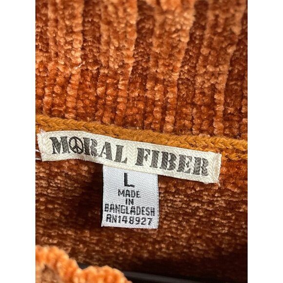 Rust‎ Orange Chenille Sweater By Moral Fiber Women’s Sz L - Picture 2 of 13